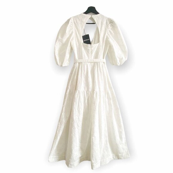 NWT Nicholas White Floral Embroidery Midi Dress, Size 2 - Picture 5 of 15